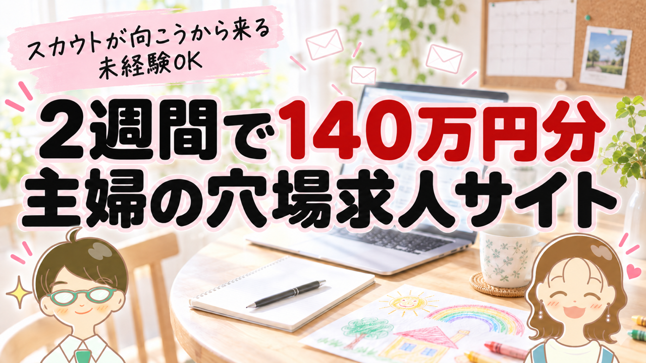 アイキャッチ: 【主婦・未経験OK】完全在宅の穴場求人サイト「ママワークス」の使い方｜2週間で140万円分の案件を獲得した方法