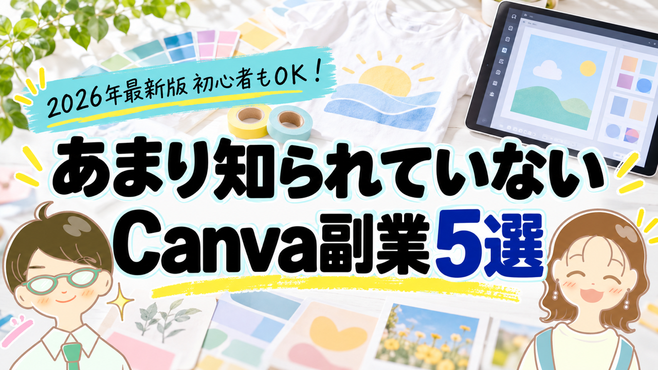 アイキャッチ: 【2026年最新】あまり知られていないCanvaの在宅副業5選｜単価の目安と始め方を解説